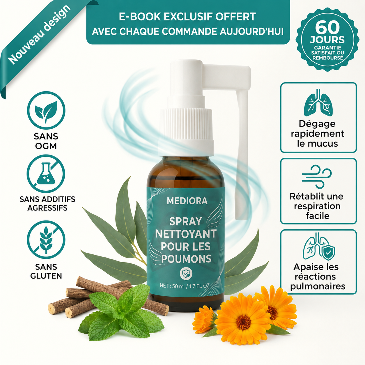 Spray nettoyant pour les poumons