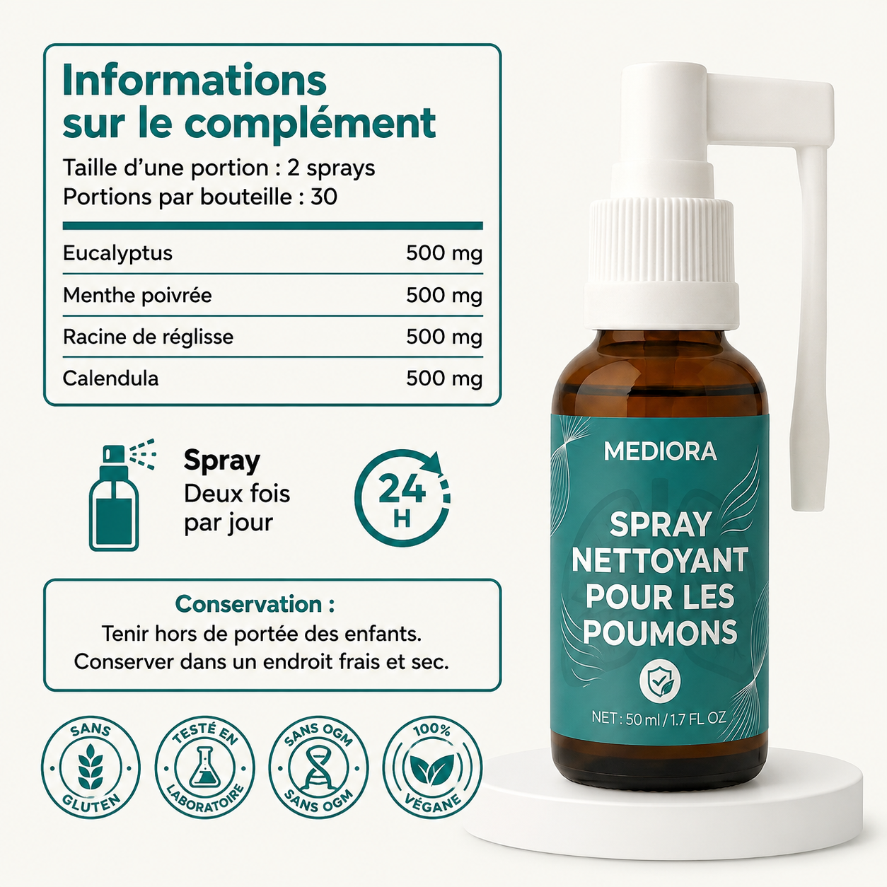 Spray nettoyant pour les poumons